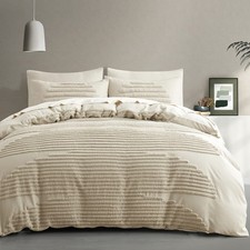 BEDAZZLED 5 Pieces Full/Queen Duvet Cover Set, Boho Bedding Sets for Modern Home