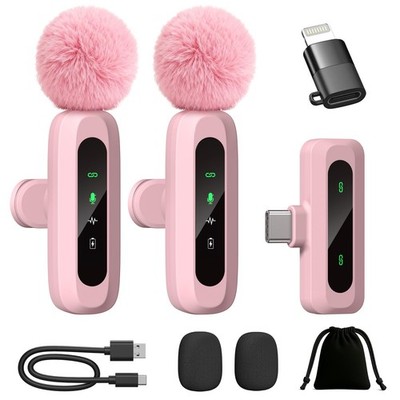 Upgraded Mini Microphone for iPhone Android/iPad PC with LED Display, Wireles...
