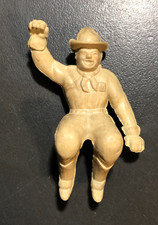 Marx 1950s M Bar Ranch 60mm Chubby Cowboy Sitting Beige Vinyl Plastic