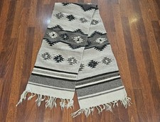 Vtg Native American/Mexican Hand Woven Long Wool Rug Wall Hanging Aztec 70"x14"