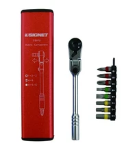 SIGNET Mini Ratchet Set, 60-Gear, Flex Head Type, Orange, 22072