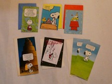 Lot 7 vintage Hallmark PEANUTS greeting cards SNOOPY Ambassador Contemporary
