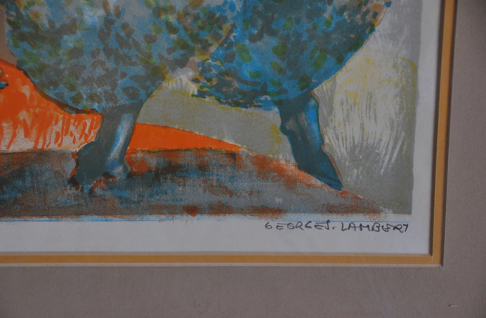 GEORGES LAMBERT - LITOGRAFÍA VINTAGE PUEBLO FRANCÉS ARTISTA PRUEBA LÁPIZ FIRMADO Foto 4 de 4