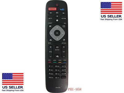 New Replaced PHI-958 Remote Control for Philips SMART TV URMT39JHG003 YKF340001