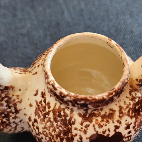 Vintage Child's Tea Set Spongeware Stoneware Play Set 17 Pieces Brown - Picture 12 of 16