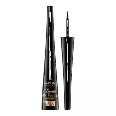 Eveline Liquid Precision Eyeliner 2000 Matt Black Eyeliner mit Płynie Czarny