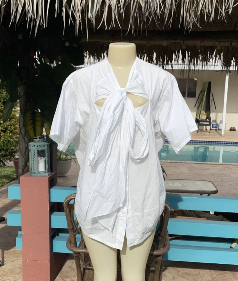 donna karan white blouse
