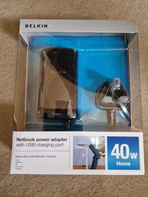 BRANDNEU Belkin Universal 40W AC Laptop Netzteil mit USB Ladeanschluss 