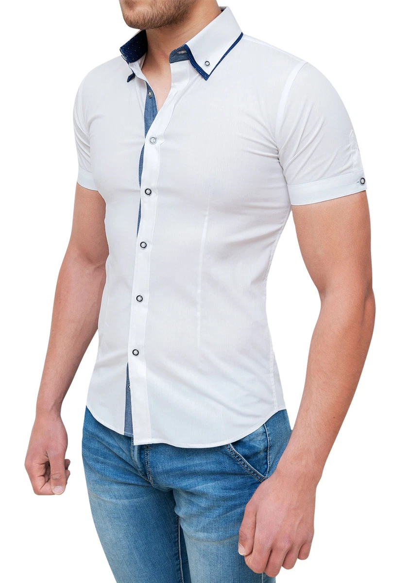 Camicia uomo slim clearance fit maniche corte