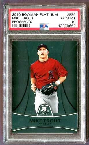 2010 MIKE TROUT ROOKIE PSA 10 GEM MINT #PP5 BOWMAN PLATINUM PROSPECTS-SHIPS FREE