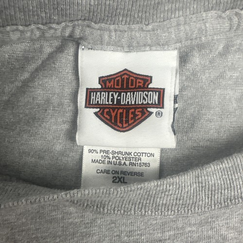 Harley Davidson T-shirt Mens 2XL Gray S/S Biker Y2K Beefy USA Eagle Skull Cycle - Bild 2 von 6