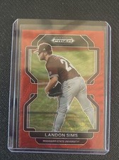 2022 Prizm Draft Picks Baseball Base Red Wave #PDP34 Landon Sims