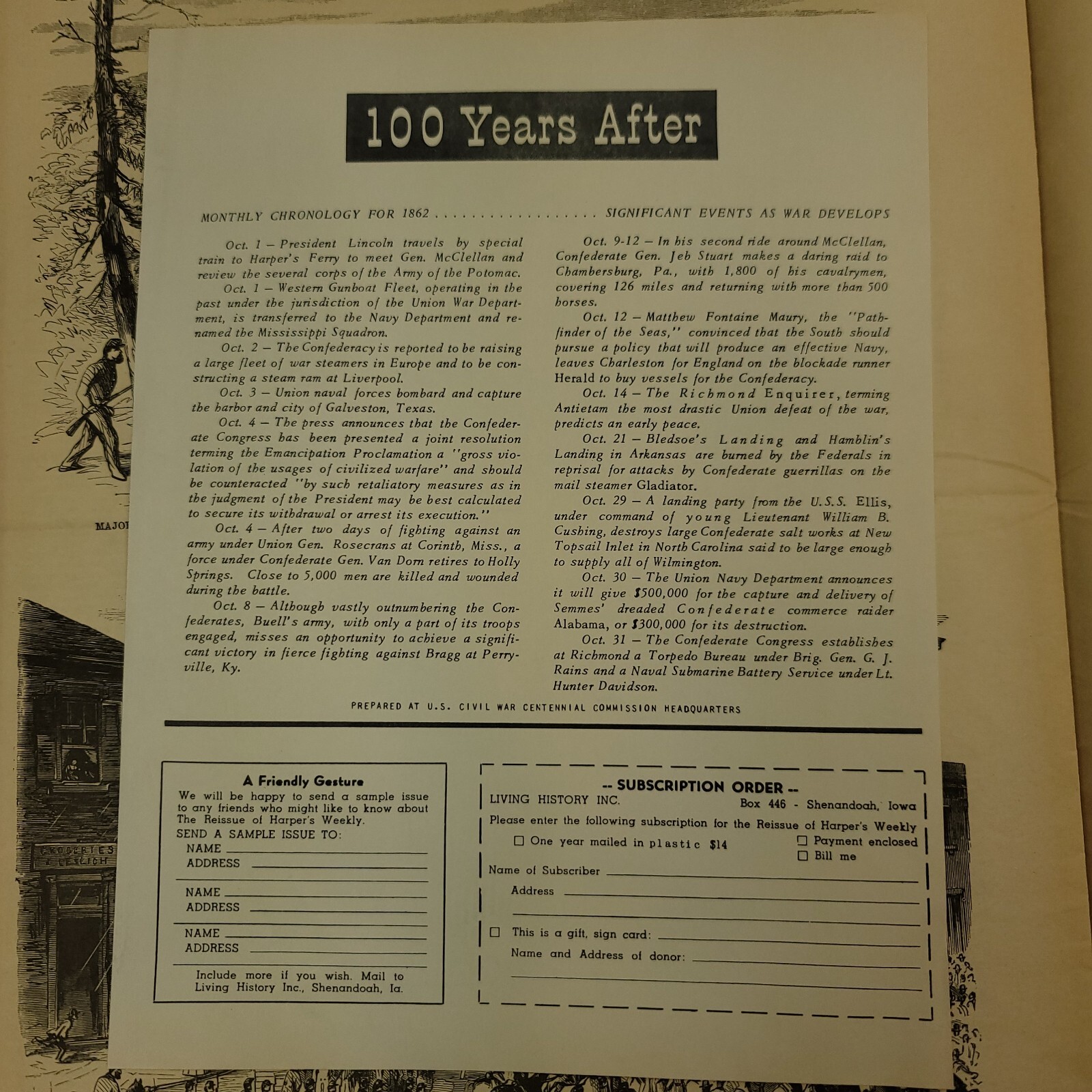 Reissue Of Harpers Weekly Civil War Era Newspaper Journal of Civilization No 304