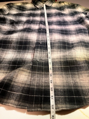 Pendleton camicia flanella uomo XL grigio nero a quadri muratore cotone bottoni casual - Foto 7 di 13