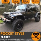 Pocket Style Flares suits Jeep Wrangler JK 07-17 GUARD WHEEL ARCH BLACK  