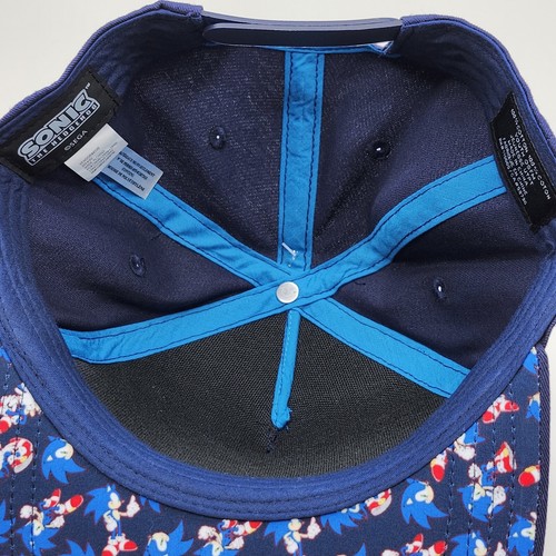 Sonic The Hedge Hog Sega Kids Baseball Style Snap Back Hat Navy Blue Visor Print - Picture 6 of 15