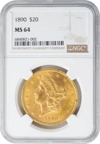 1890 $20 Gold Liberty MS64 NGC 949502-8