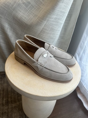 Christian Louboutin Beige Penny Flat Crosta Leather Loafers,Slip On, sz43 - Picture 3 of 8