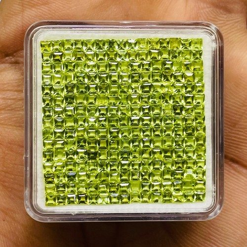 200 Pcs Natural Peridot 2mm Square Cut Loose Untreated Gemstones Wholesale Lot - Picture 9 of 9