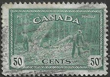 🍁Canada   #272    LOGGING B.C.     Fine Used  1946 Peace Issue     (B)