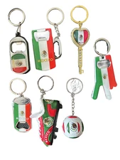 MEXICO Flag Durable Bottle Opener Metal Keychain Mexican Souvenir Keyrings-7Pack