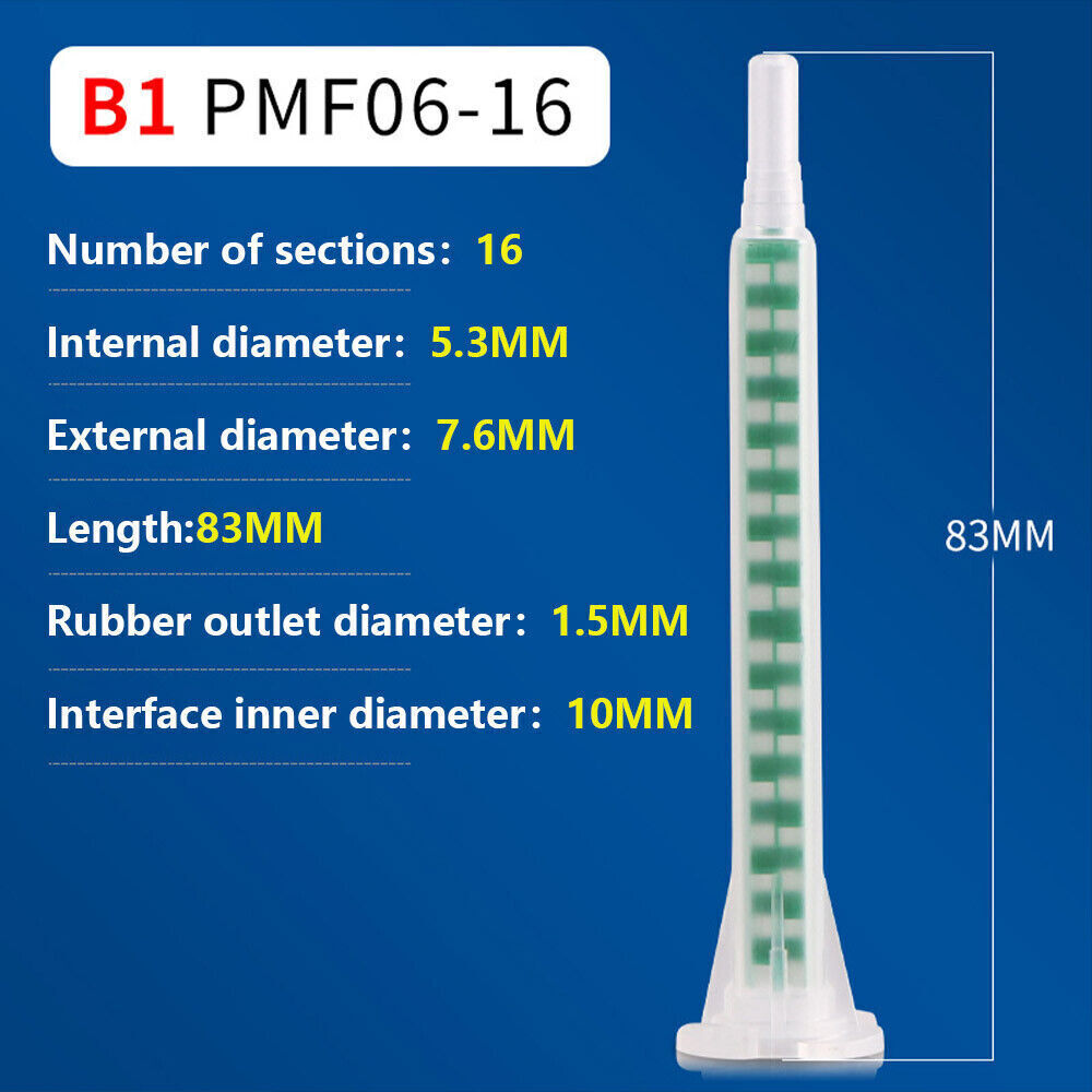 100 Pcs Static Mixer Epoxy Resin Mixing Tube Nozzles Syringe for AB ...