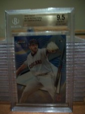 AARON CIVALE 2020 Topps Finest Blue Refractors BGS GEM MINT 9.5 Indians /150 RC