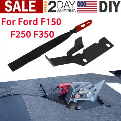 Kit de liberación de cierre rápido de asiento trasero correa negra para Ford F150 F250 F350 2009-2022 - Imagen 2 de 12