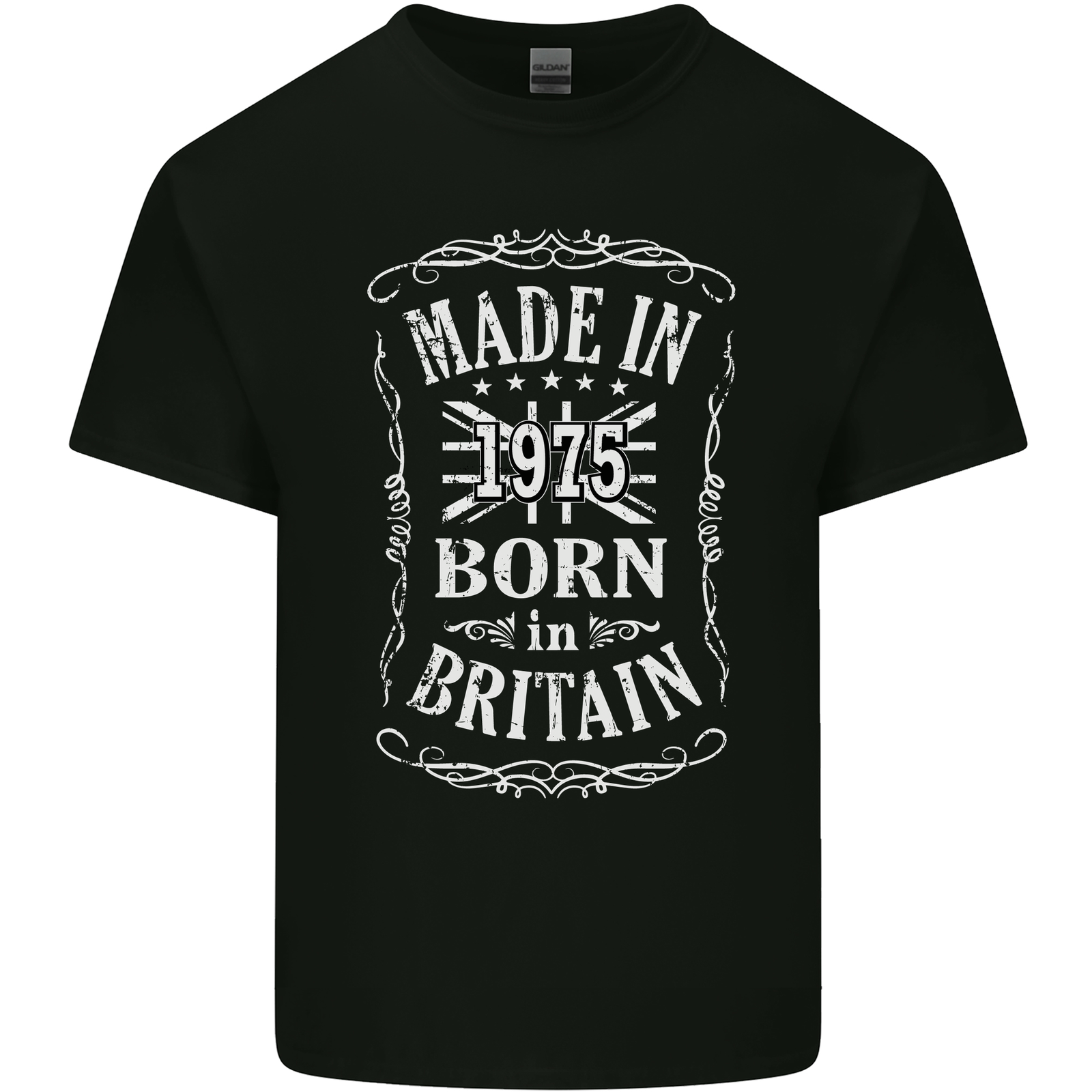 Born In Britain 48th Birthday Made 1975 Mens Cotton T-Shirt Tee Top