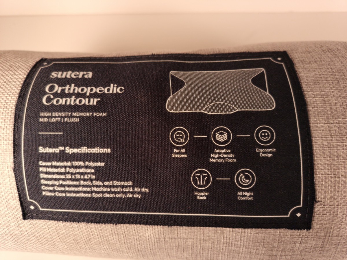 SUTERA Contour Memory Foam Pillow for Sleeping, Orthopedic