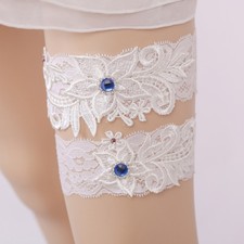 Women Wedding Leg Garter Set Bride Lingerie Lace Rhinestone Bead Flower Prom New
