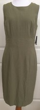 NWT Nine West size 4 green sleeveless career sheath dress women's