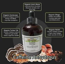 5X Stronger Instant Energy 20X 5-in-One Adaptogenic Mushroom Tincture 8oz