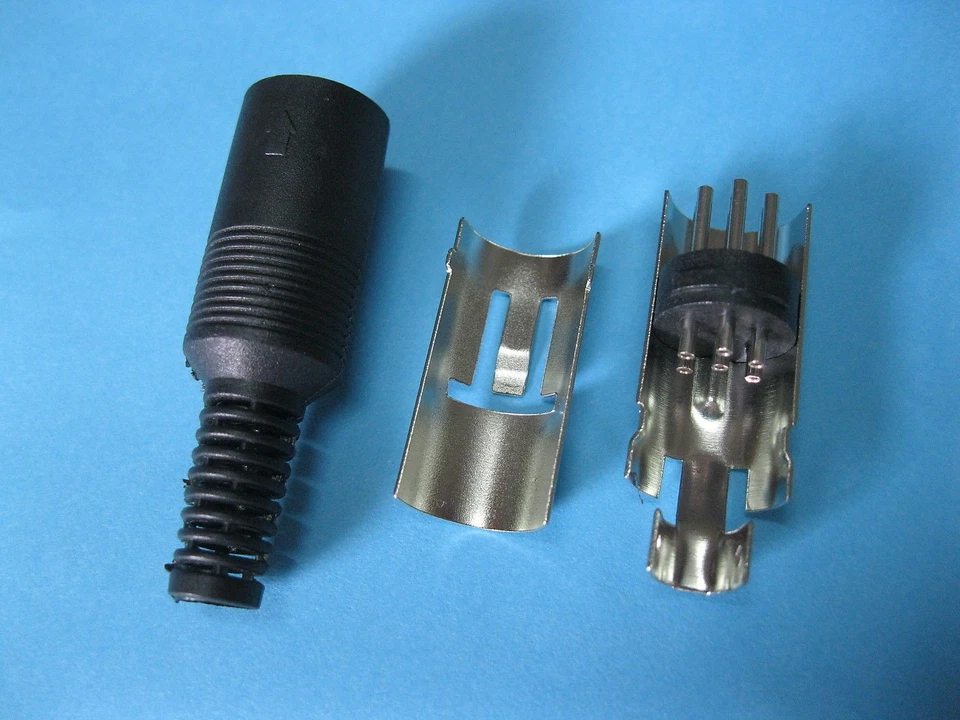 100 pcs Standard DIN Plug 6 Pin Male Connector with Plastic Handle New - Image 4 of 4