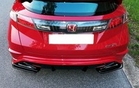 CUP Diffusor Seiten AnsäTze Schwarz FüR Honda Civic EP3 MK7 R/S Flaps Heckansatz
