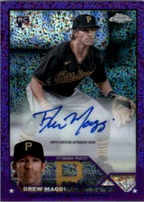 2023 Topps Chrome Update Auto Purple Speckle Refractors ACDM Drew Maggi Auto/299