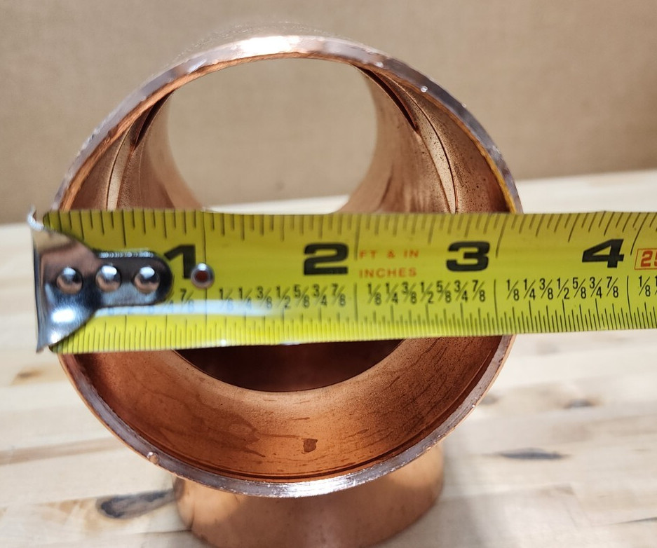 NIBCO 611 9611 3 1/8" OD 3" Copper Tee CxCxC Wrot Pressure Fitting W-40152