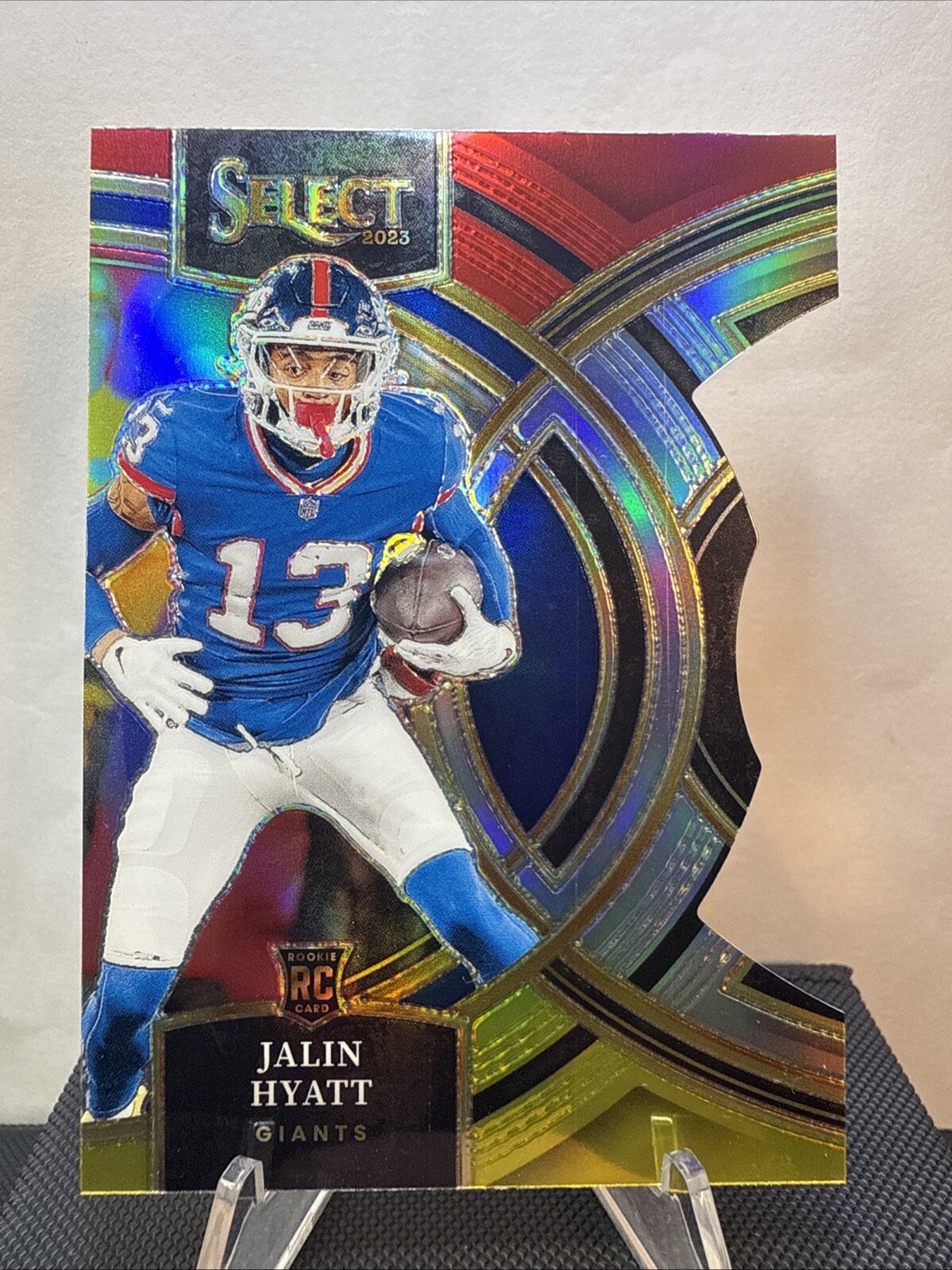 2023 Panini Select - Jalin Hyatt Premier Level Red & Yellow Prizm Die-Cut #173