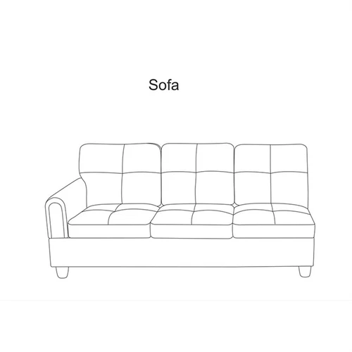 Black Faux Leather 3-Piece Couch Living Room Sofa Set Modern L-Shaped Sofa - Picture 17 of 21