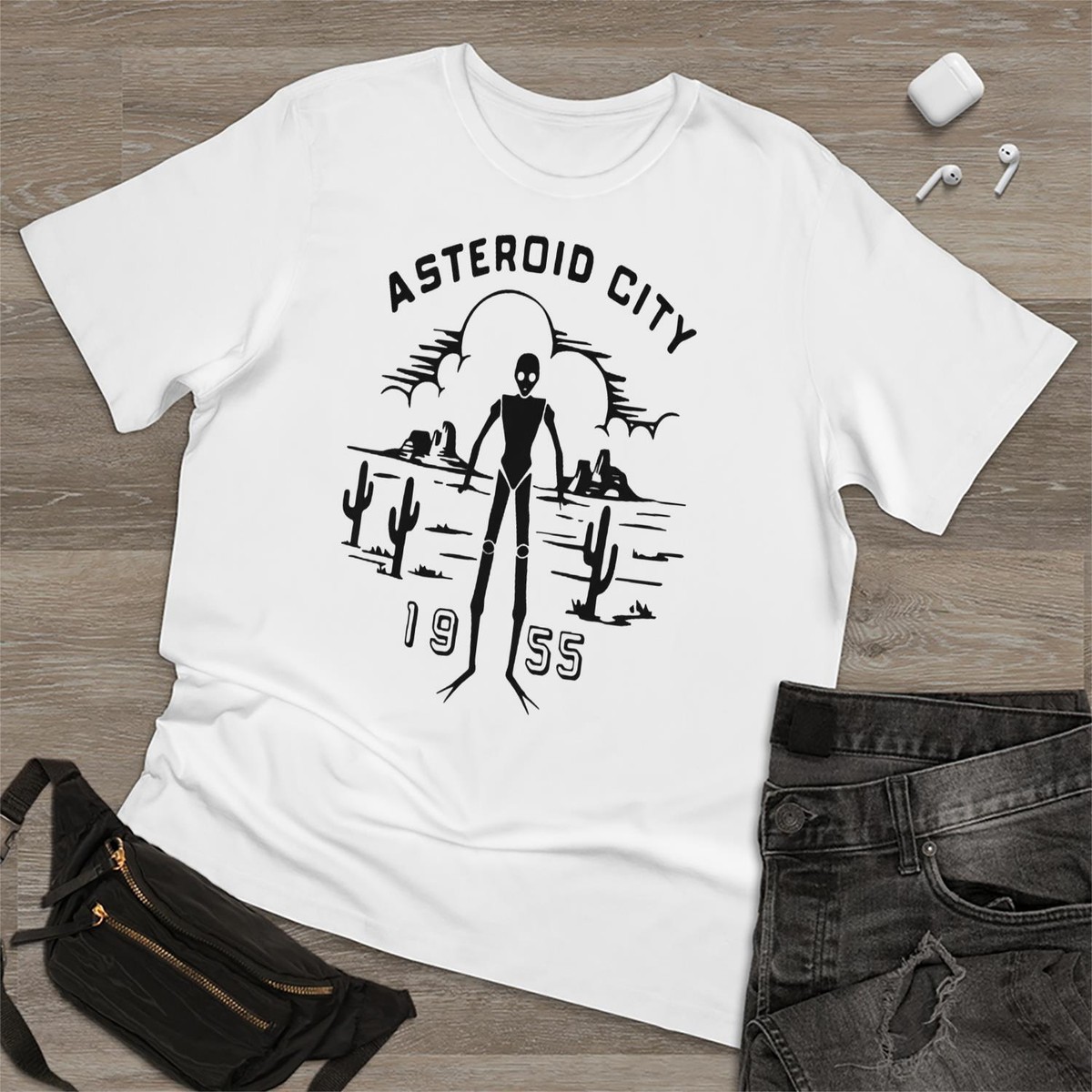 Asteroid City Spaceman Vintage T Shirt Men Fashion Women Kid