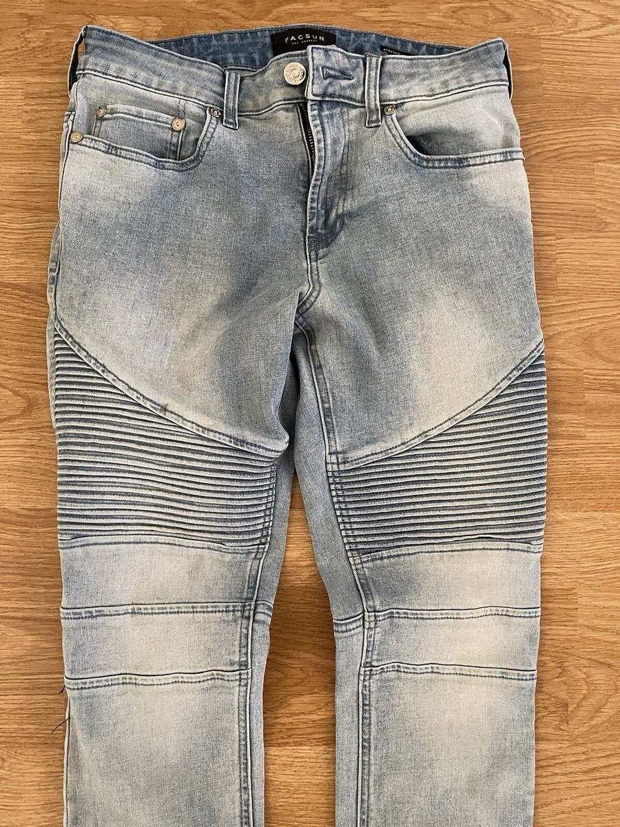Pacsun Men's Active Skinny Stretch Stacked Jeans Blue Size 30W X