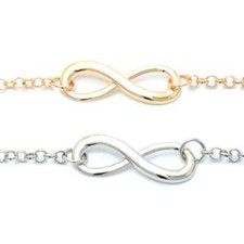 Ladies Girls Summer Bohemian infinity Charm Anklet Gold or Silver Colour