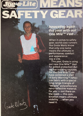Jog-a-Lite Running Print Ad Original Vintage 1981 Rare Grete Waitz SilverLake NH