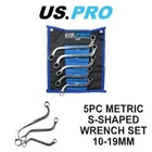 US PRO Tools 5pc Metric S Shaped Obstruction Spanner Wrench Set 2203