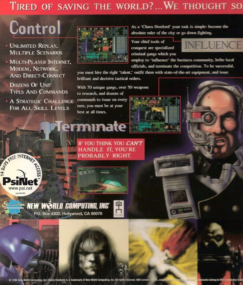 Chaos Overlords PC Game 1996 New World Computing - Image 2 of 2