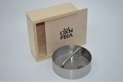 OXNFEIA® Burgerpresse mit Branding und Holzbox Edelstahl Hamburger Presse Patty