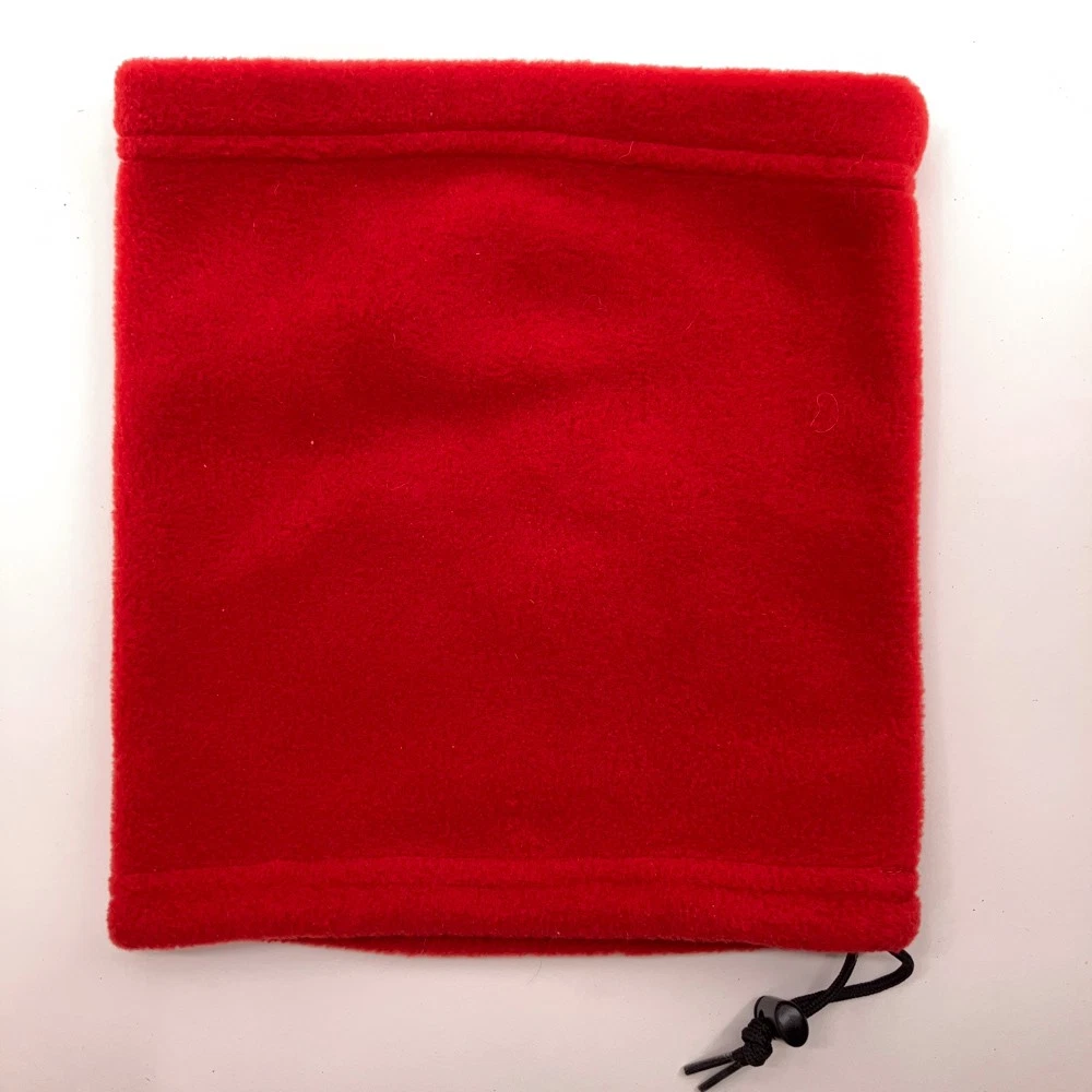 Lands' End Made USA Red Fleece Winter Neck Warmer With Drawstring