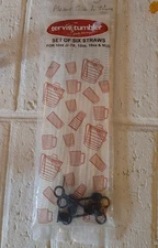 Tervis Tumbler Set Of six Straws With Caps NEW In Package