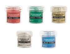 Cardmaking: Tinsel Heat Embossing - Ranger Glitter Tinsel Embossing Powders - 5