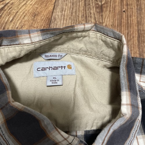 Carhartt Herren Langarm Button Plaid Flanell Hemd XL Relaxed Fit - Bild 6 von 7